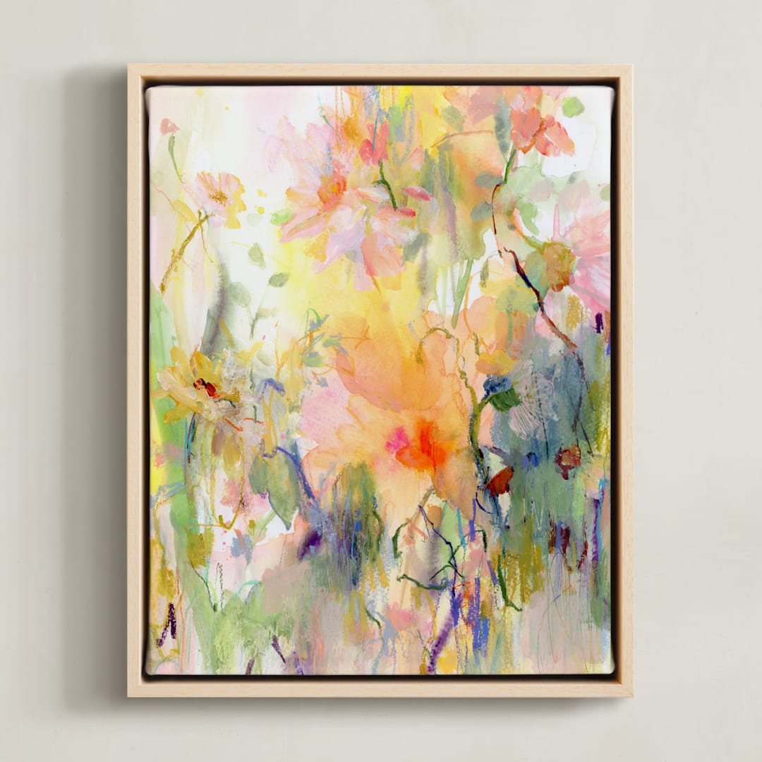 "Fanfare 2" - Art Print in Autumn Gold by Sonal Nathwani - Framed Canvas