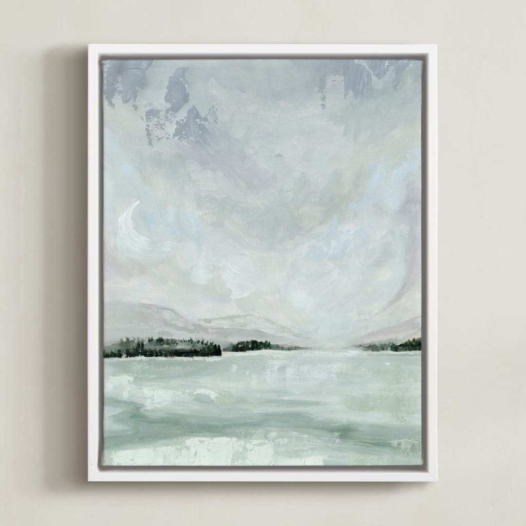 "Glacier" - Art Print in Frost by Holly Whitcomb - Framed Canvas