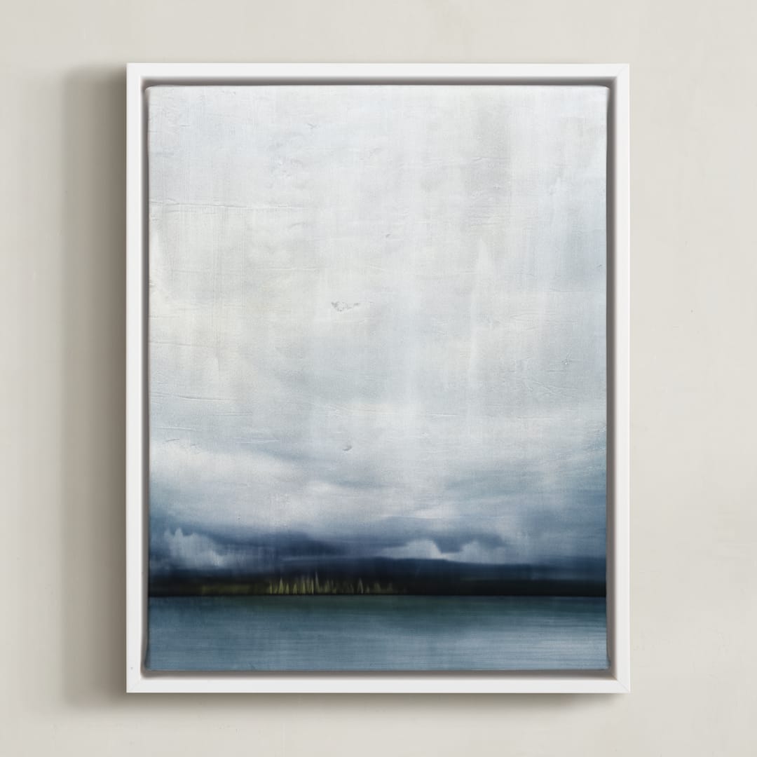 "Distant Light" - Art Print in misty morn by Brian Sostrom - Framed Canvas