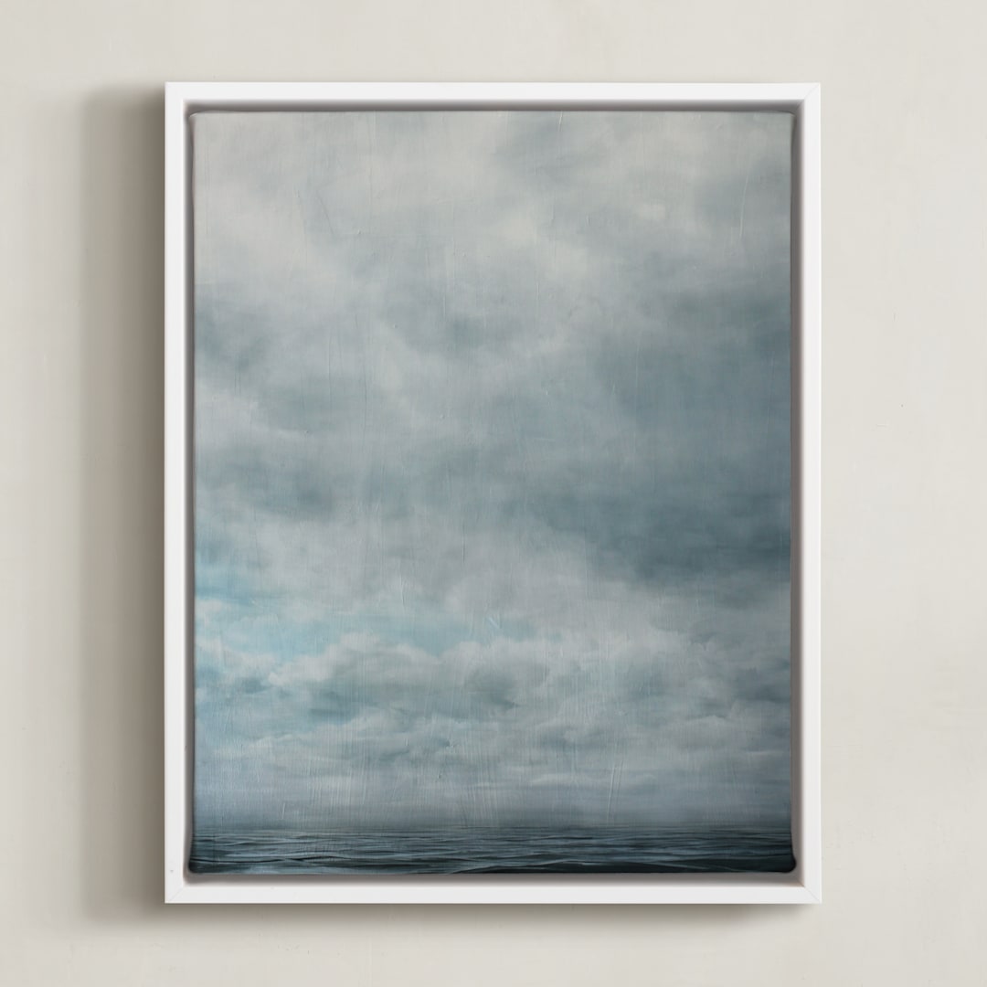"A Meditation" - Art Print in Meditative Blue by Brian Sostrom - Framed Canvas