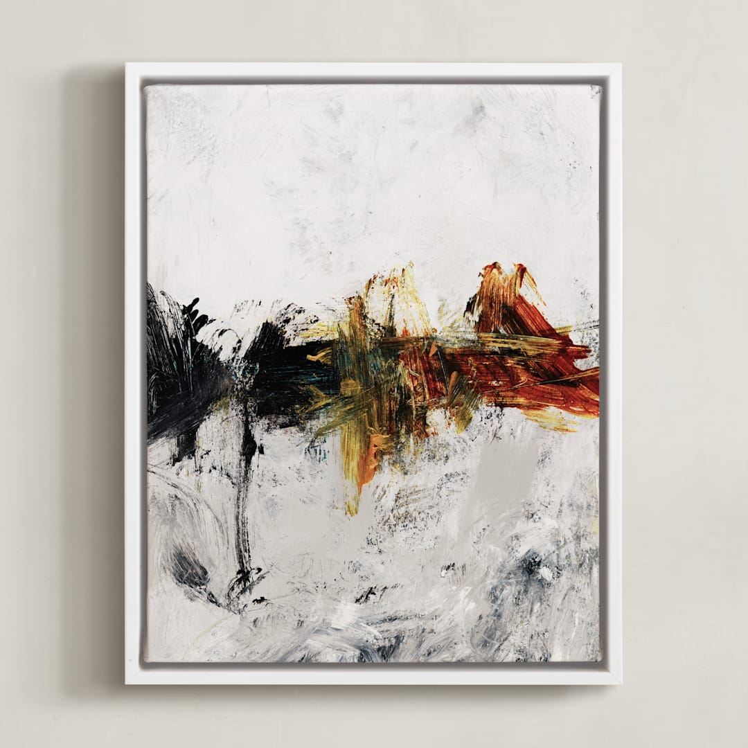 "Le Mirage" - Art Print in Black Grey by Carmen Guedez - Framed Canvas