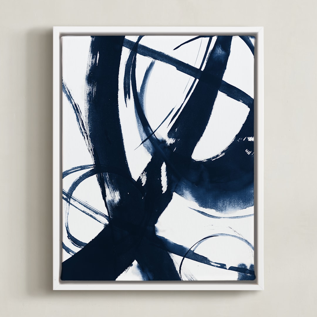 "Quietly Alive" - Art Print in Night by Roann Mathias - Framed Canvas