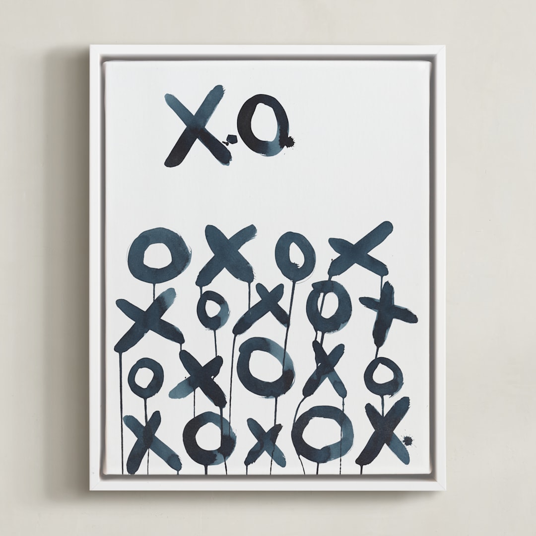 "XO Sol" - Art Print in Smoky Black by Michelle Owenby Design - Framed Canvas