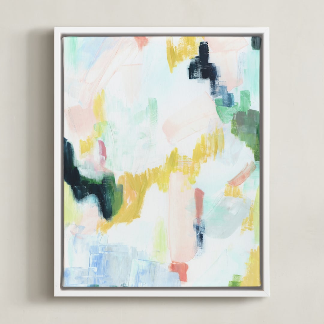 "The Meadow" - Art Print in Pear by Melanie Severin - Framed Canvas