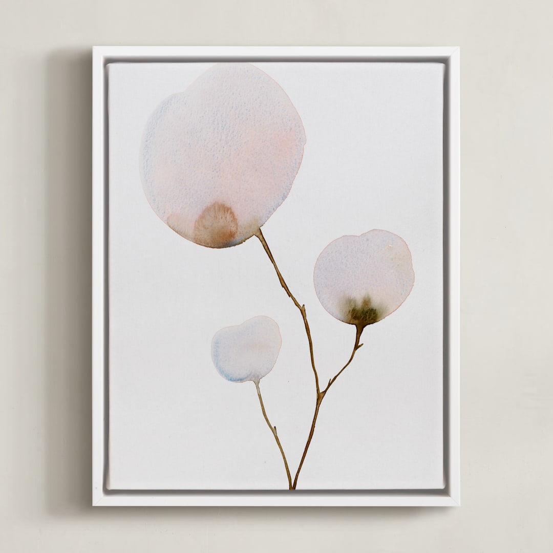 "Mokuren03" - Art Print in Pale Pink by jinseikou - Framed Canvas