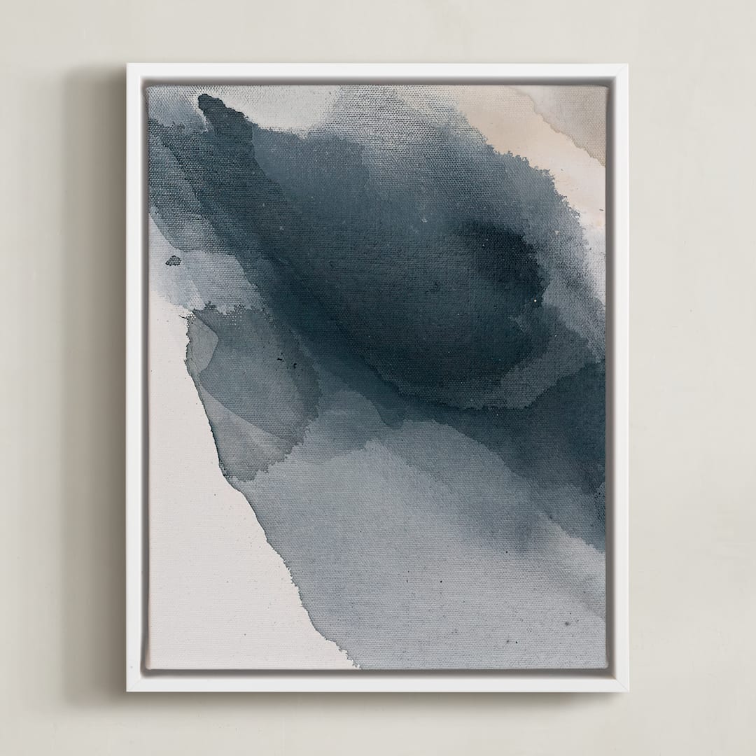 "Threshold I" - Art Print in Ocean by Rebecca King - Framed Canvas