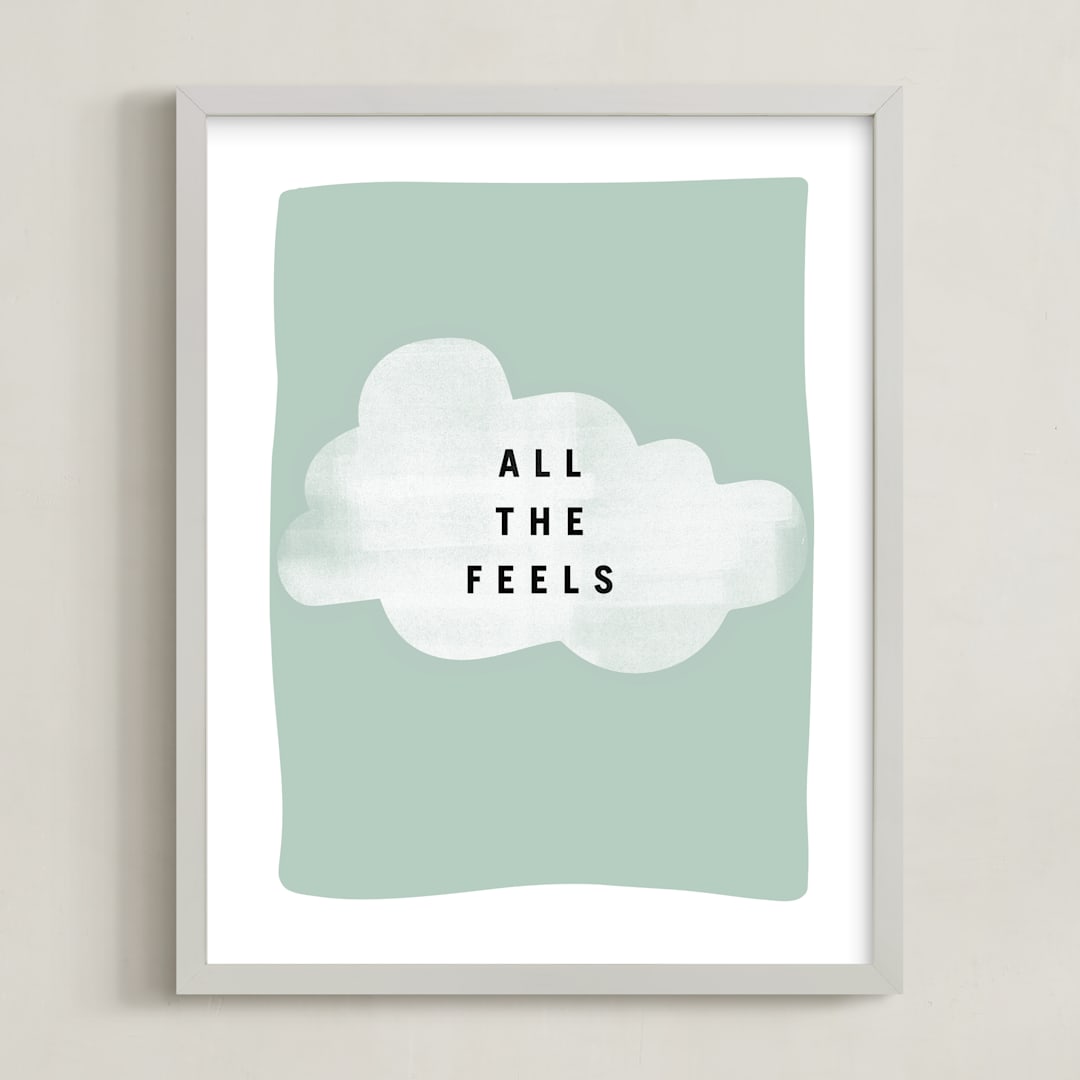 "all the feels" - Art Print in aqua by Lindsay Stetson Thompson - Framed