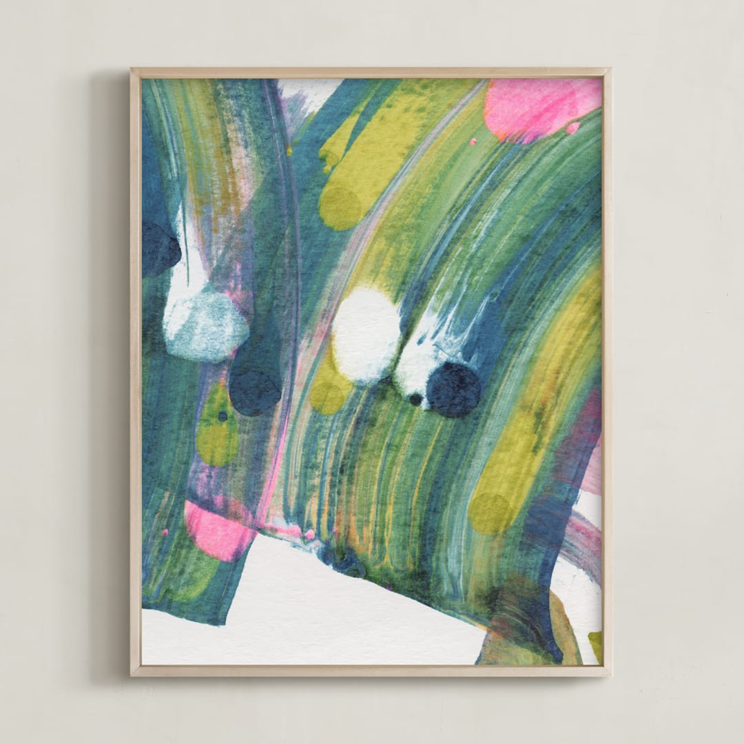 "Go With the Flow 3" - Art Print in Rainbow by Calee A.H. Cecconi - Framed