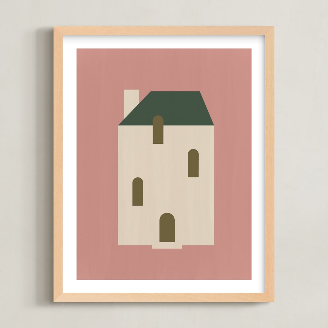 "Maisonette" - Art Print in Dusty Rose by Ani Somi - Framed