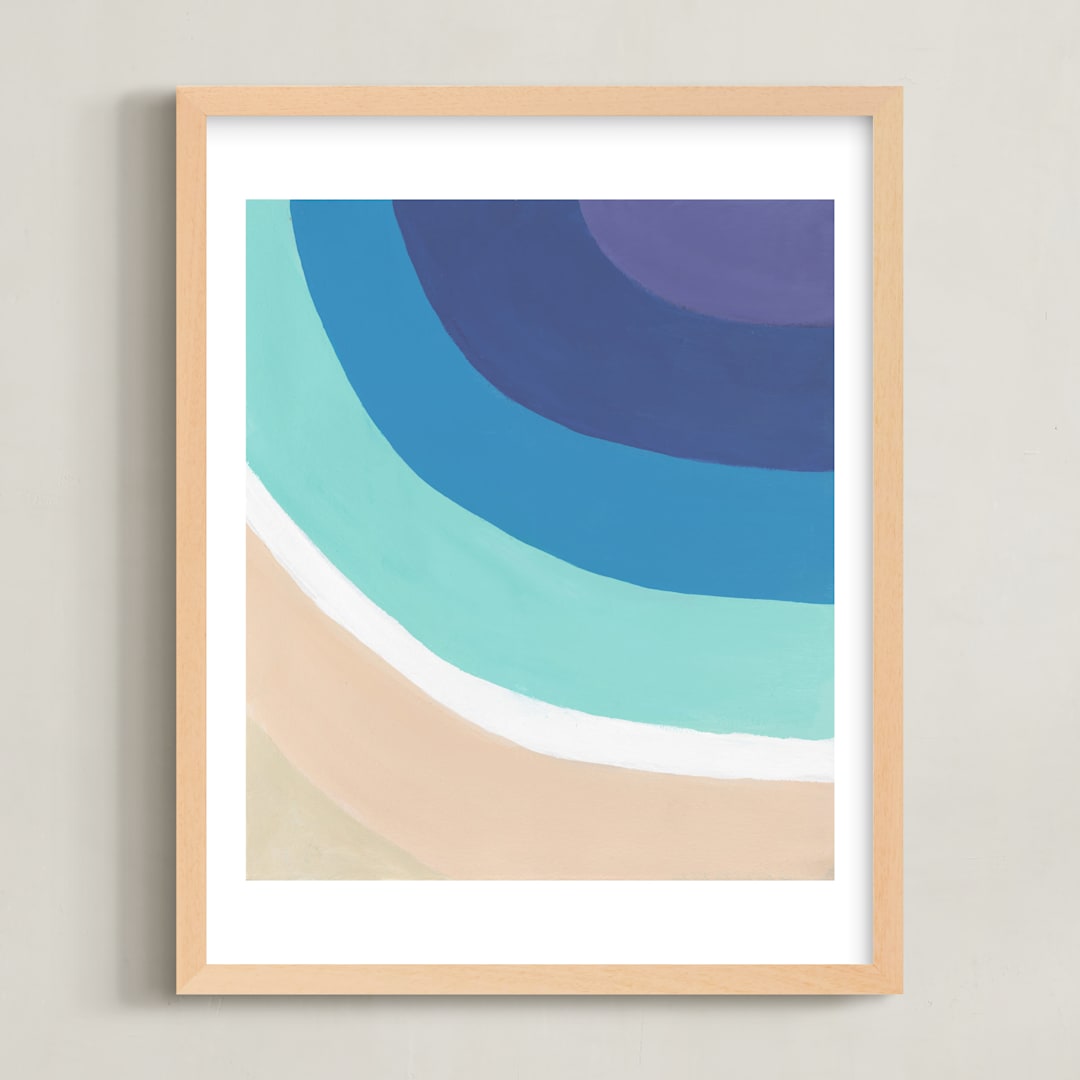 "By the Bay" - Art Print in White by Jenny Partrite - Framed