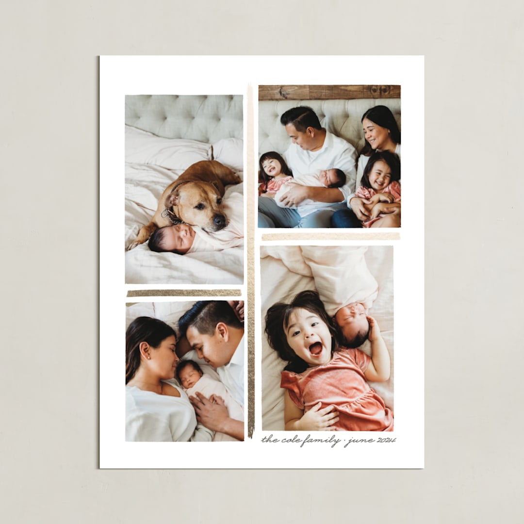 "4 Photo Collage" - Foil Framed Photo in Gold by Hooray Creative - Unframed