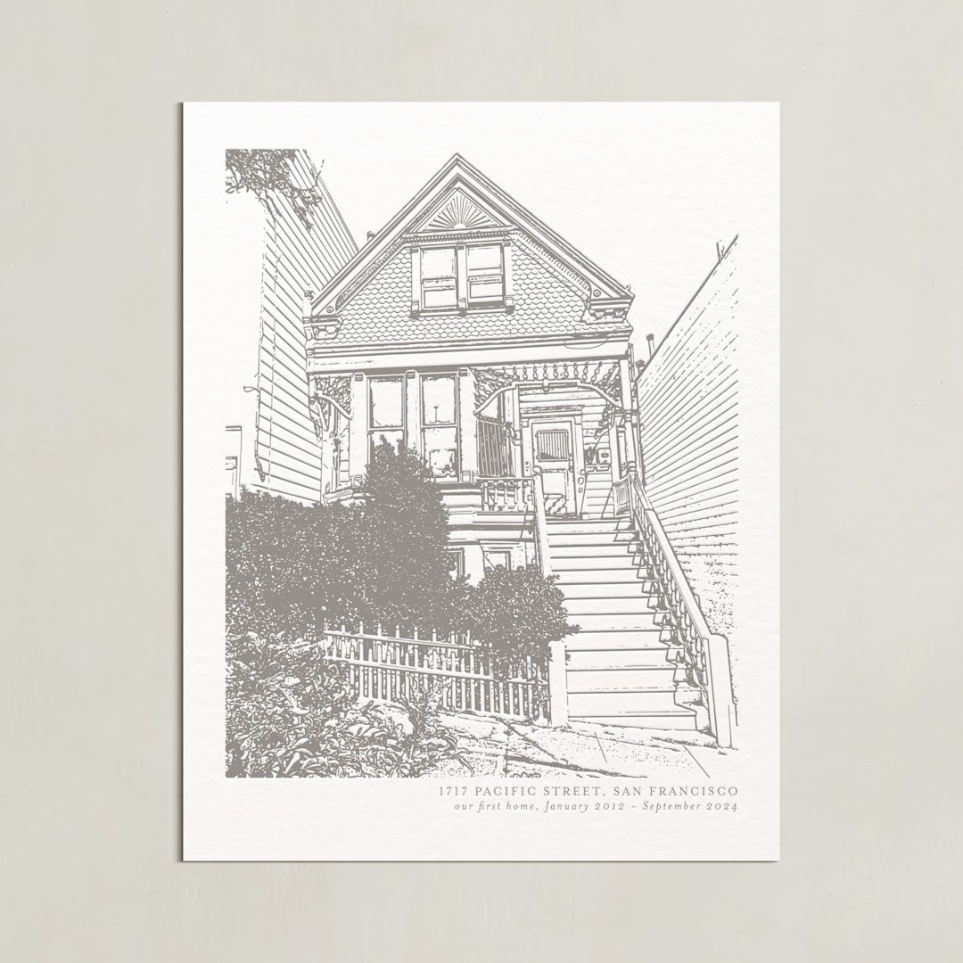 "House: Portrait Custom Letterpress Print" - Custom Letterpress Print in Warm Gray by Minted - Unframed