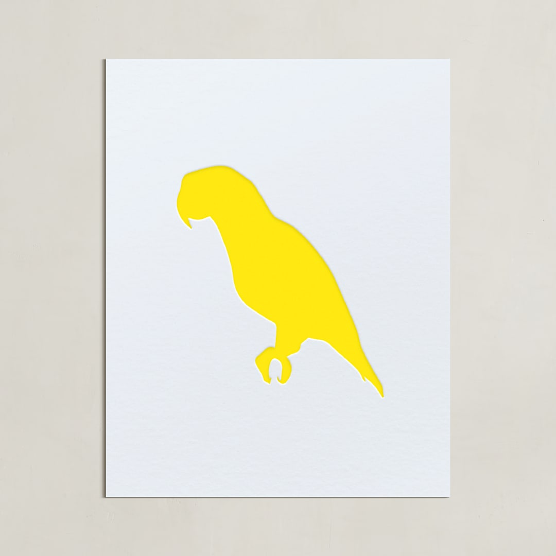 "Pet Silhouette: Custom Letterpress Print " - Custom Letterpress Print in Neon Yellow by Minted - Unframed