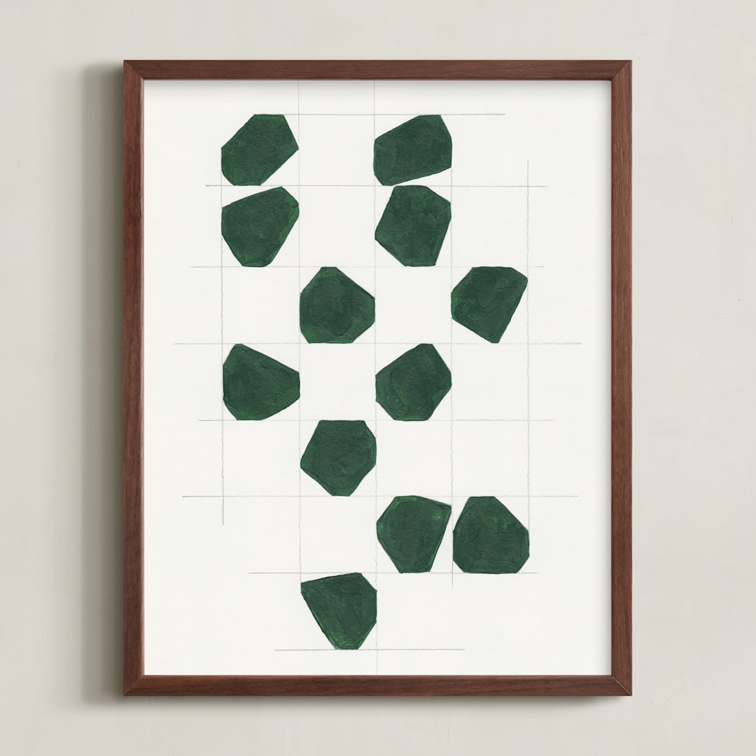 "Within the Lines" - Art Print in Forest Green by Alisa Galitsyna - Framed