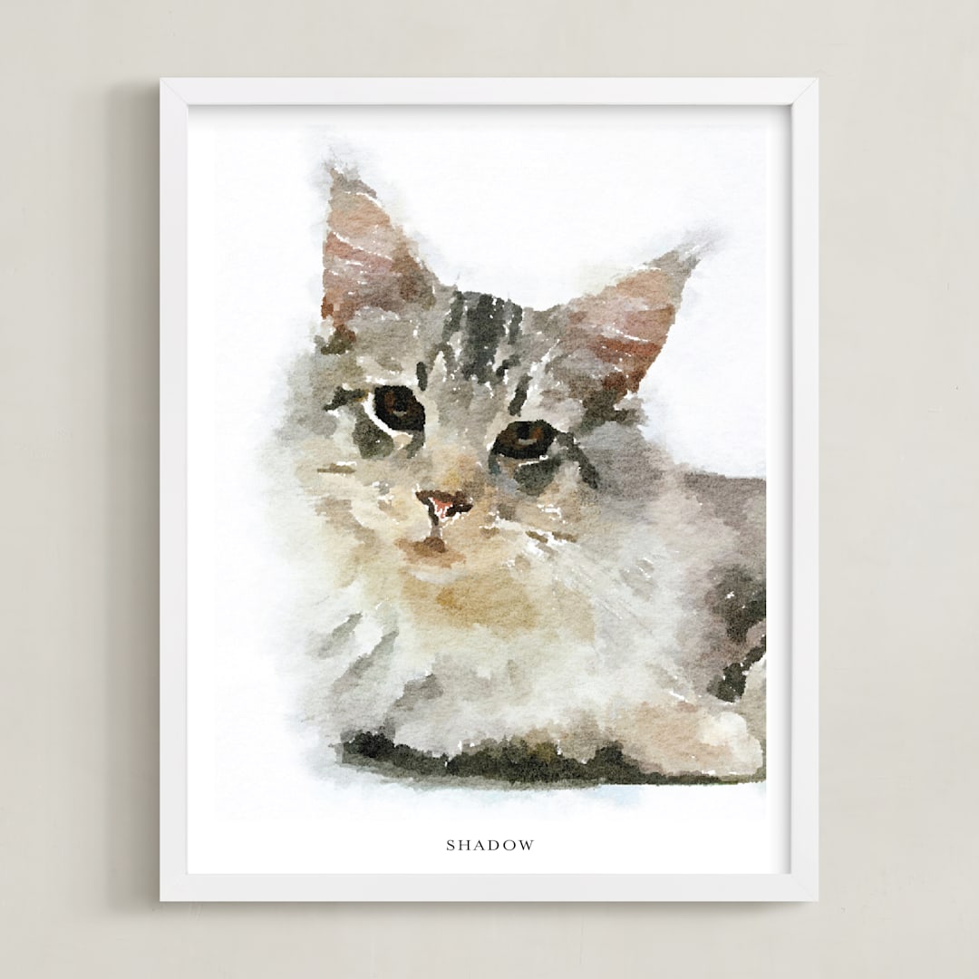 "Your Pet: Portrait Custom Text Print" - Custom Print in White by Minted - Framed