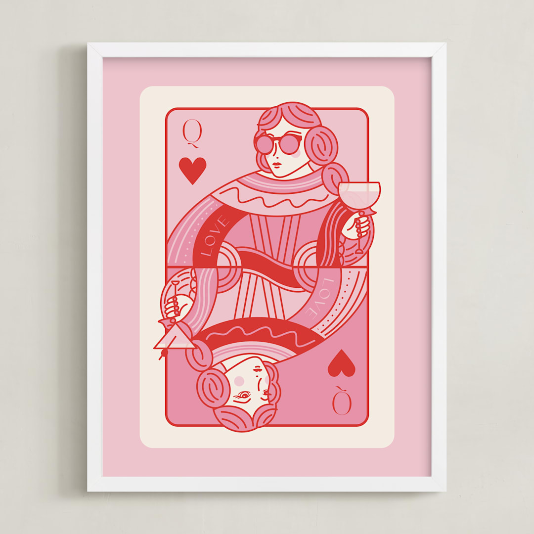 "The Queen: Custom Print" - Custom Print in Bubblegum by Jenna Holcomb - Framed