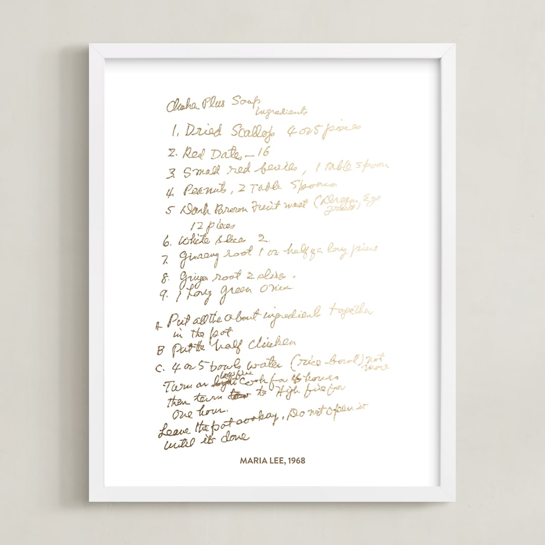 "Your Text: Custom Foil Print" - Custom Foil Print in Gold by Minted - Framed