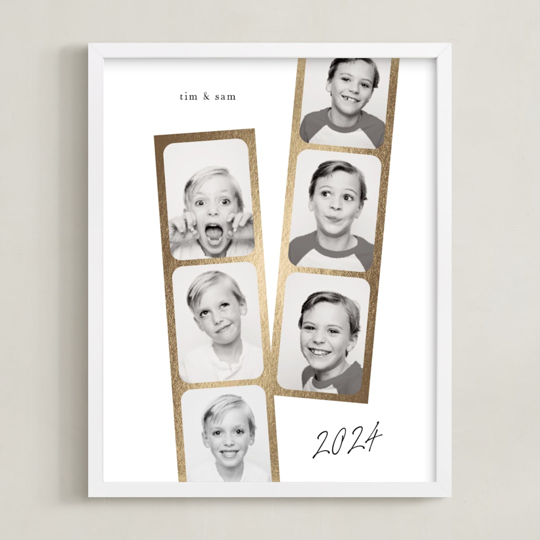 "Snapshots: Portrait Framed Photo" - Foil Framed Photo in Snow by Leah Bisch - Framed