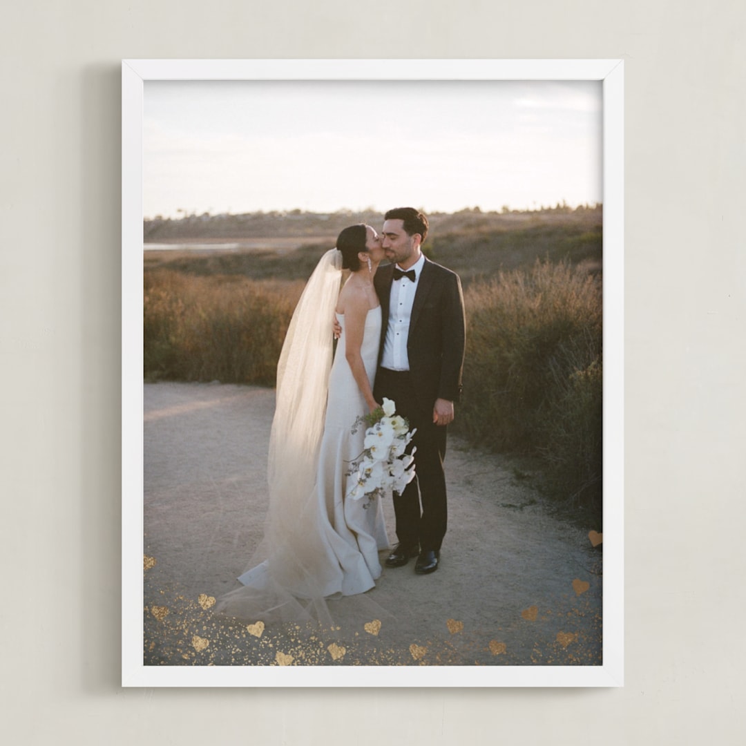 "Hearts: Portrait Foil Framed Photo" - Foil Framed Photo in Gold by Ashlee Townsend - Framed