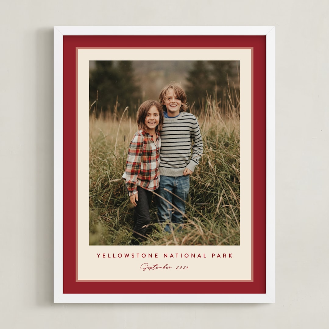 "Ribbon Frame: Portrait Framed Photo" - Framed Photo in Cranberry by Carolyn MacLaren - Framed