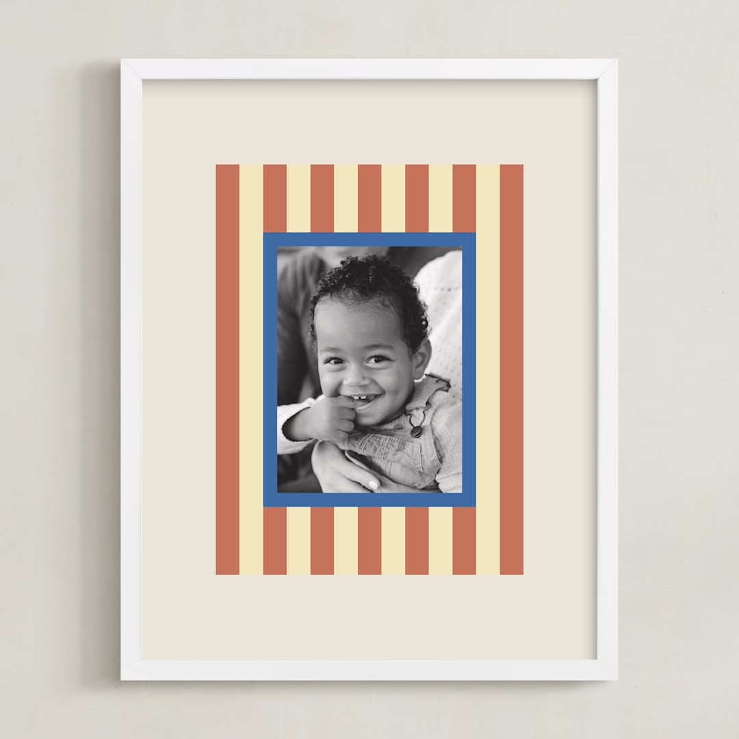"Mat Striping: Portrait" - Framed Photo in Rust by Carrie Moradi - Framed