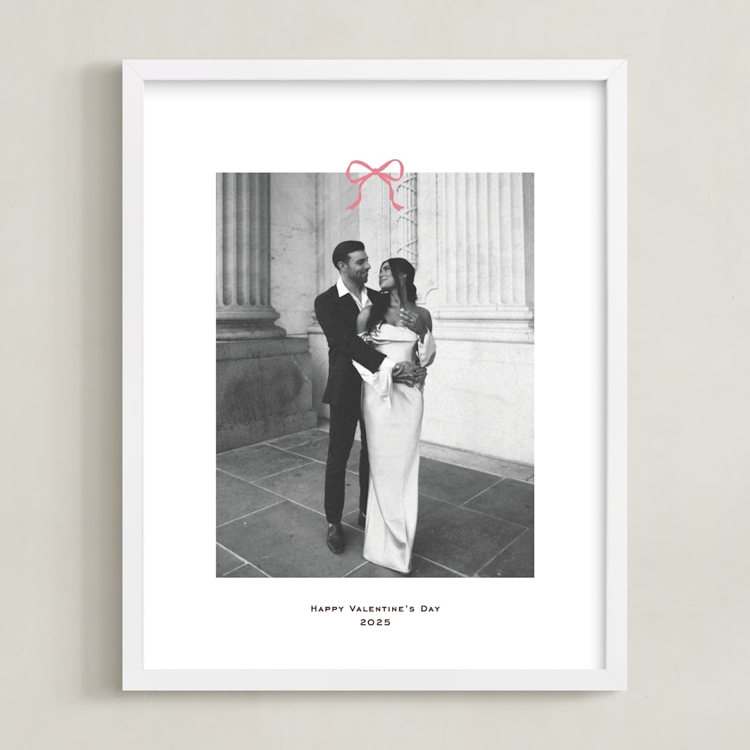 "Small Bow: Portrait Framed Photo" - Framed Photo in Petal by Annie Shapiro - Framed