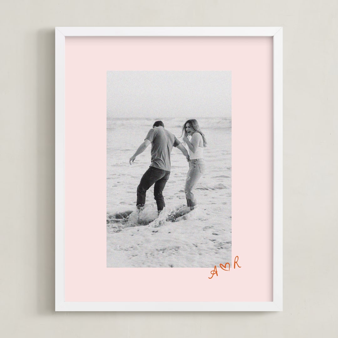 "Scripted Heart: Framed Photo" - Framed Photo in Crayon by Claudia Orengo - Framed