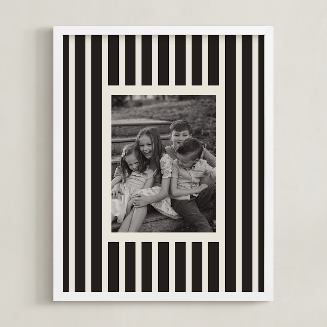 "Classically Striped: Portrait" - Framed Photo in Charcoala by Kercia Jane - Framed