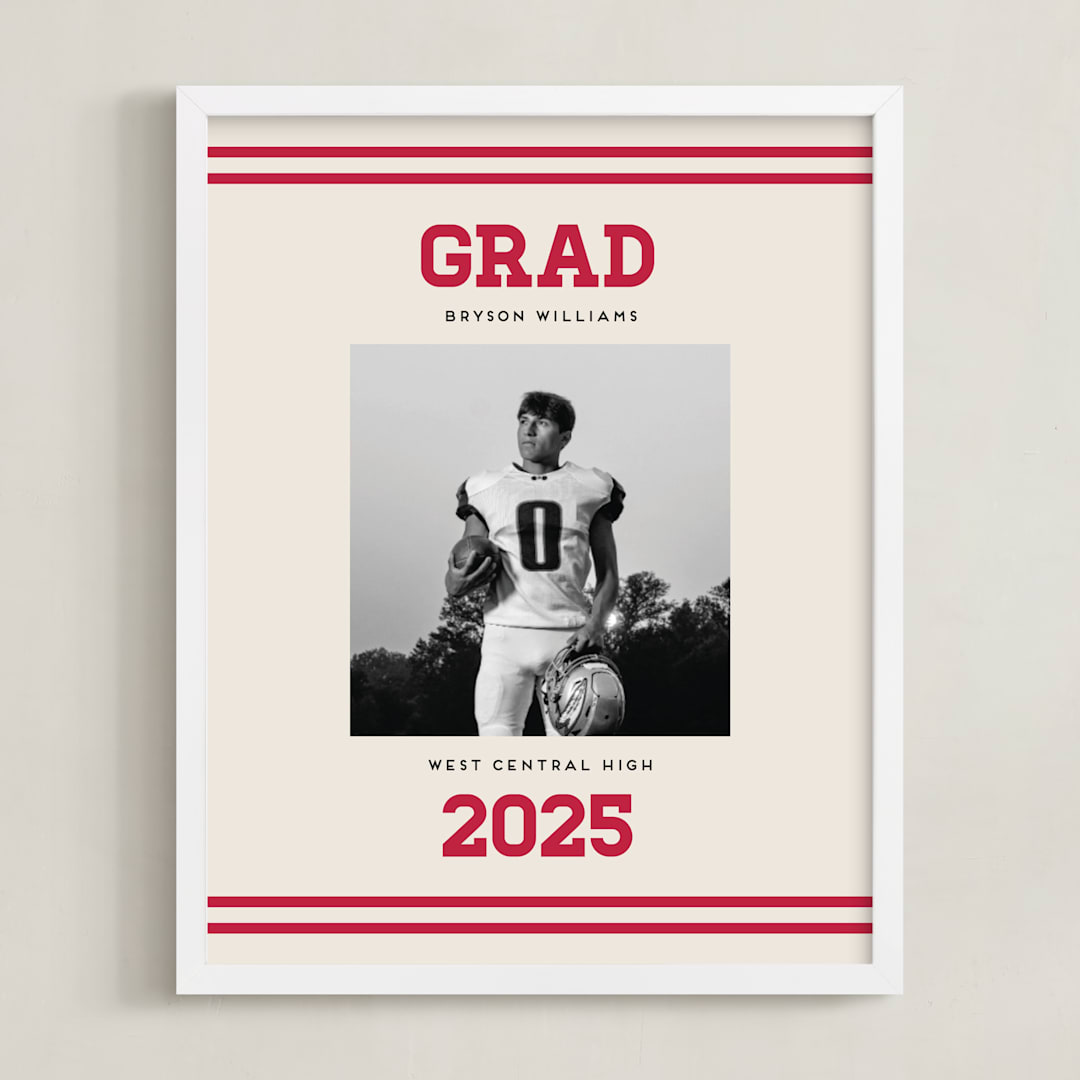 "Team Grad: Portrait Framed Photo" - Framed Photo in Cherry by Louise Kay - Framed
