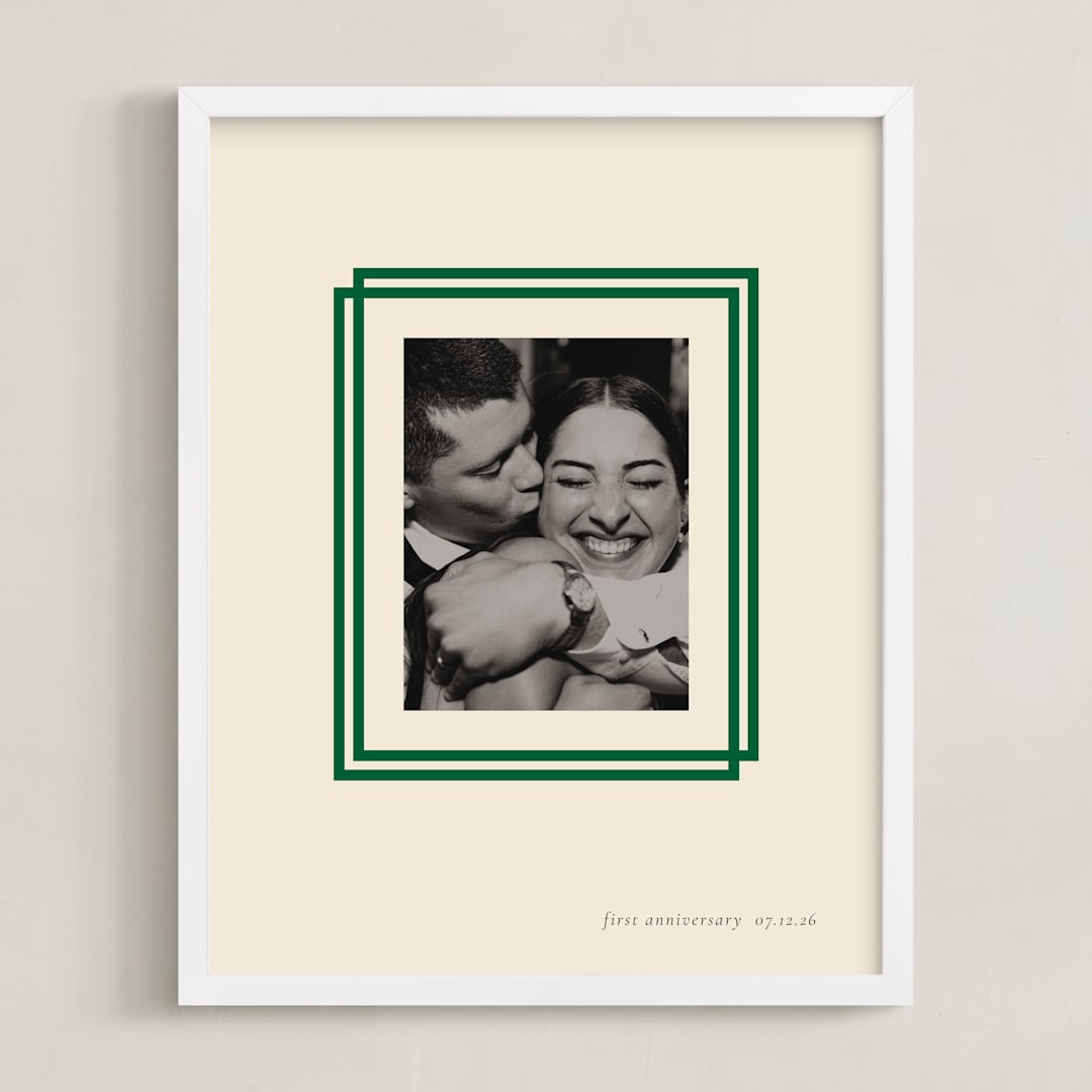 "Double Border: Landscape" - Framed Photo in Emerald by letterfix - Framed