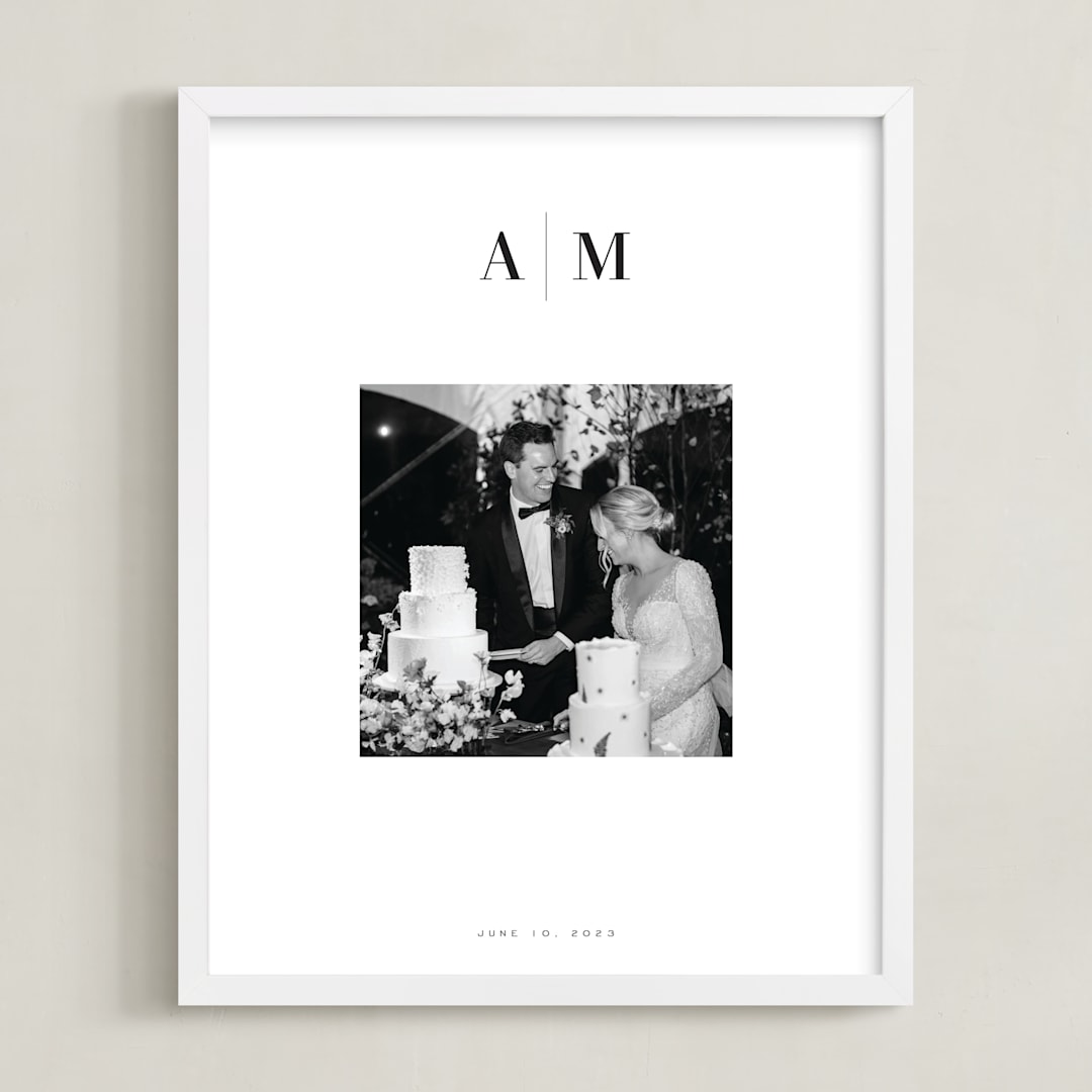 "Monogram: Square Framed Photo " - Framed Photo in White by Minted - Framed