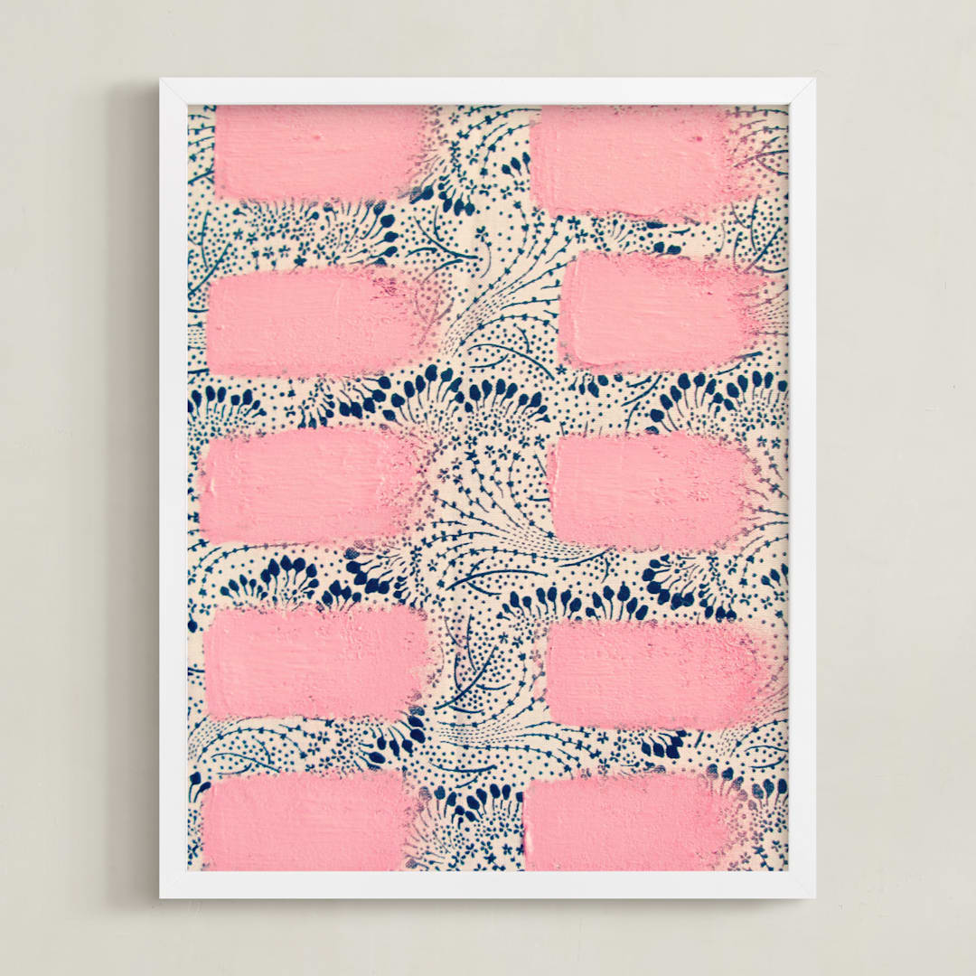"Angst" - Art Print in Pastel Pink by Frances Sousa - Framed