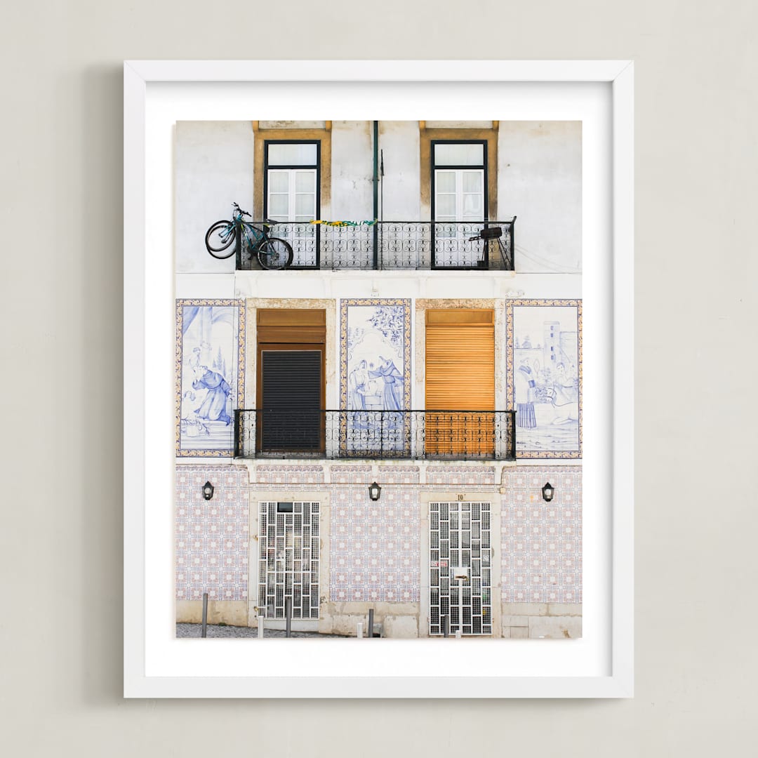 "Tiles of Portugal" - Art Print in Portuguese Tile by Annie Montgomery - Framed