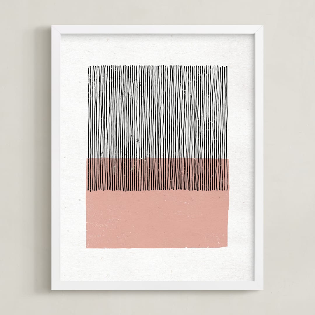"Color Streak" - Art Print in Dusty Rose by Kiersten Garner - Framed