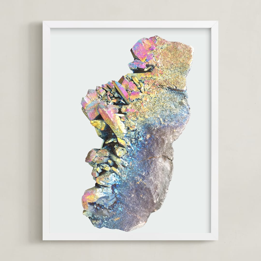 "rainbow stone" - Art Print in white by Baumbirdy - Framed