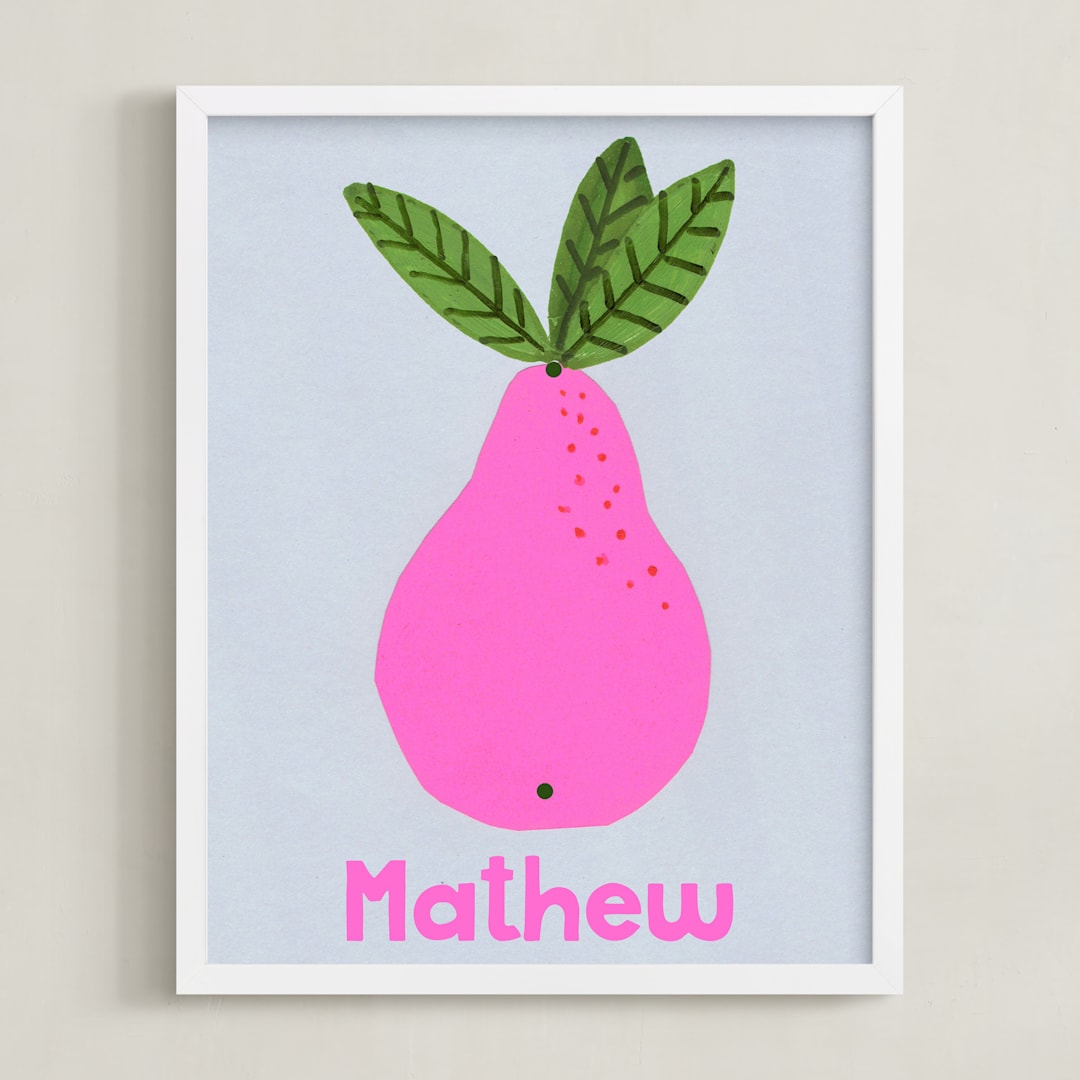 "My Fruity Family II" - Personalized Art Print in Candy by Marta Crea - Framed