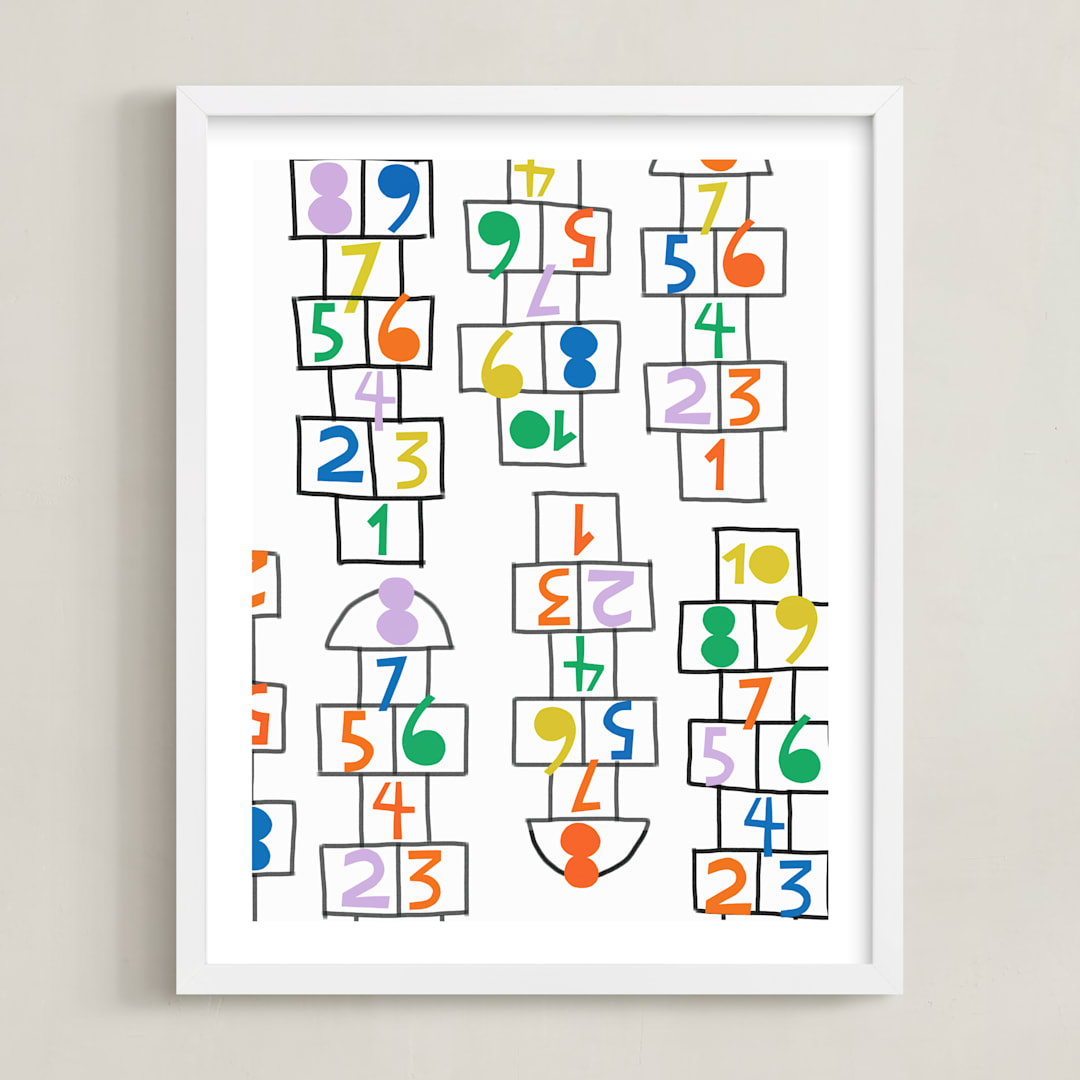 "Fun & Games II" - Art Print in Multi by Ampersand Design Studio - Framed