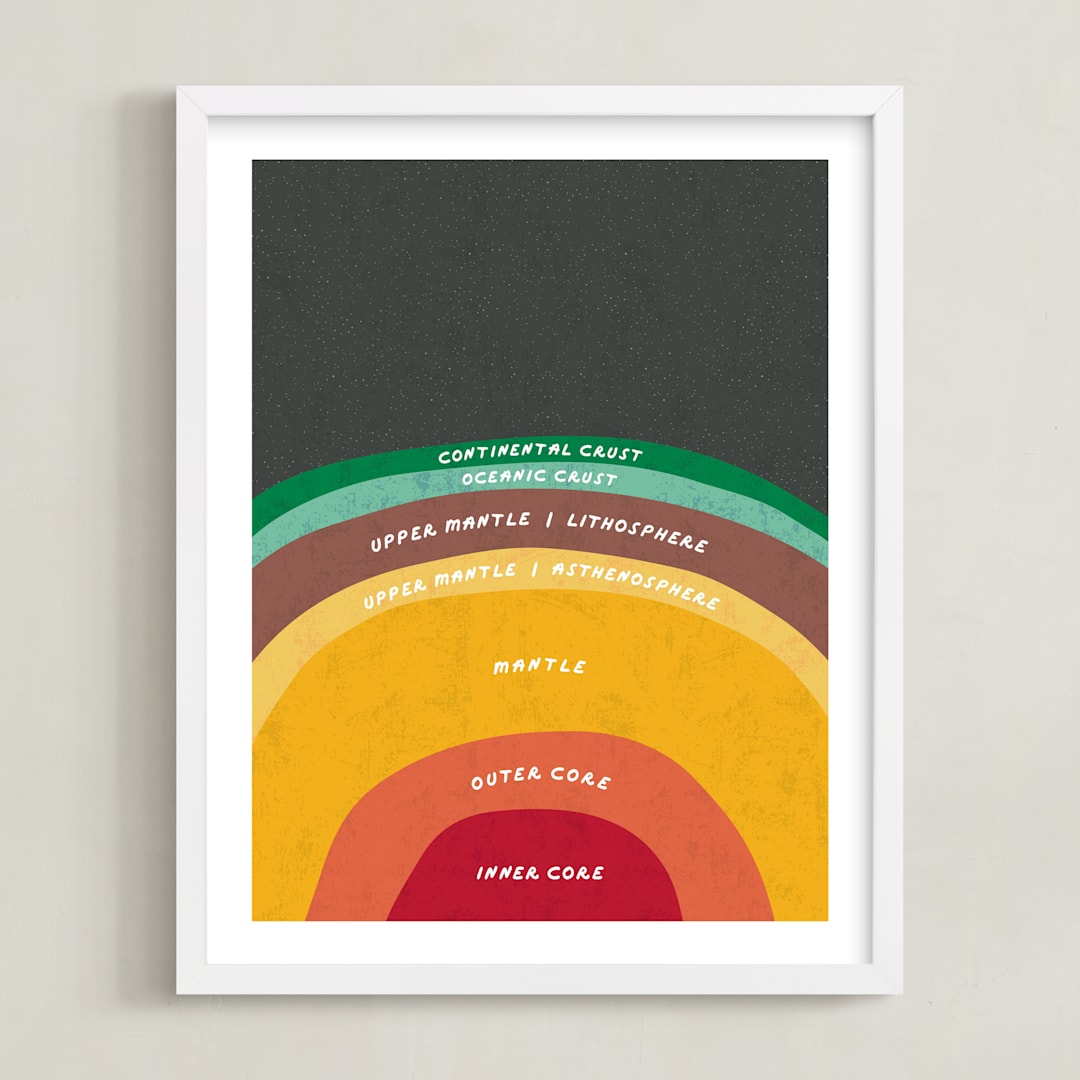 "The Earth" - Art Print in Magma by Erica Krystek - Framed