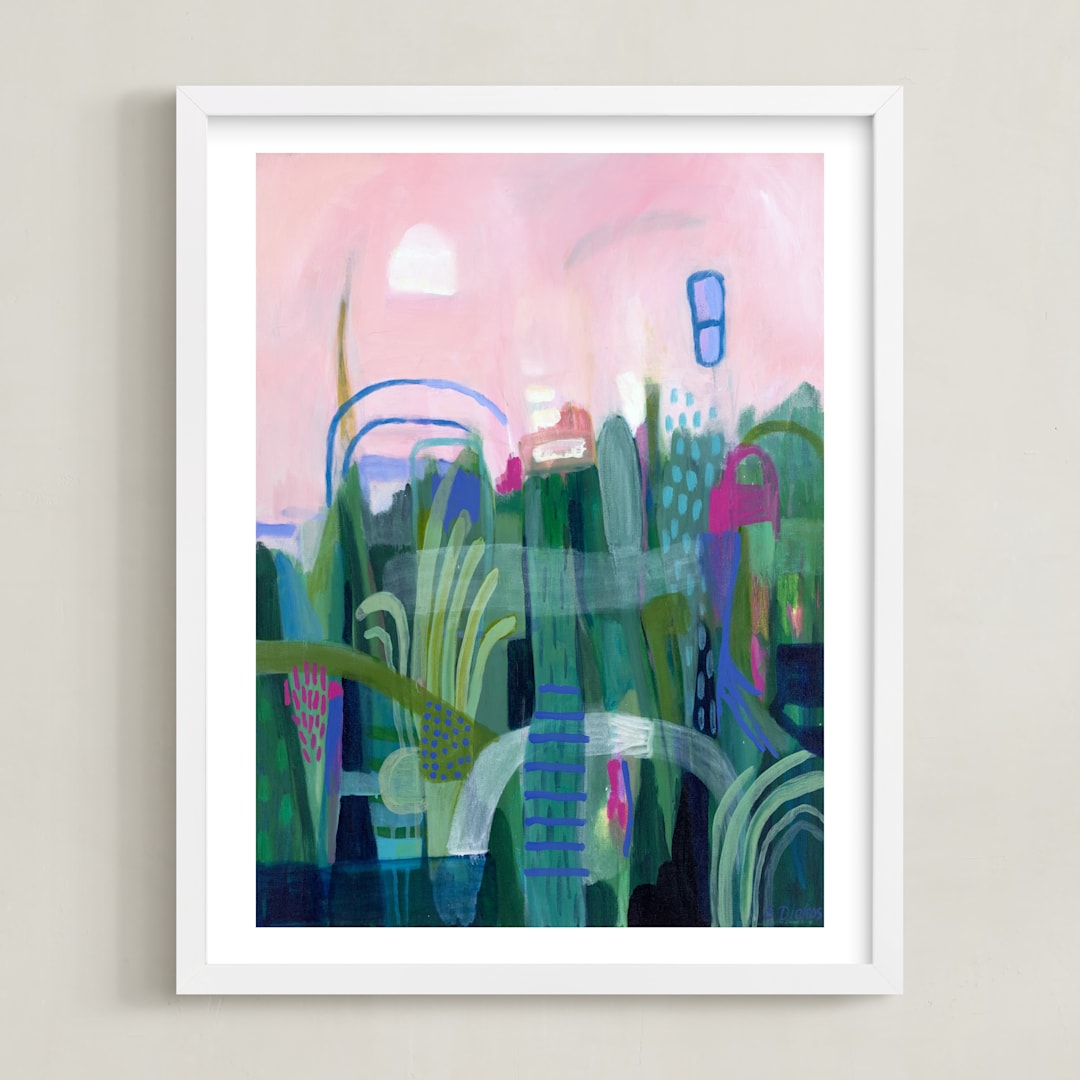 "Feel So Fine" - Art Print in Emerald Green by Sarina Diakos - Framed