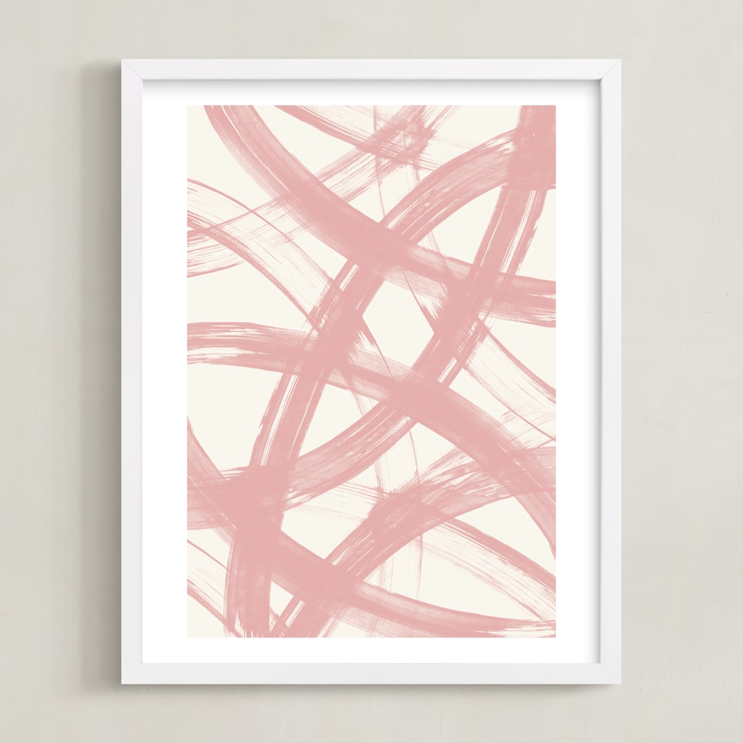 "PINK REFLECTIONS" - Art Print in Blush by Ampersand Design Studio - Framed