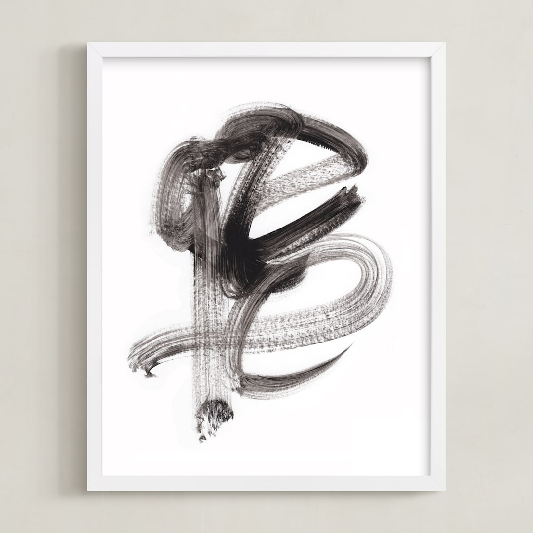 "Houdini" - Art Print in Black by Misty Hughes - Framed