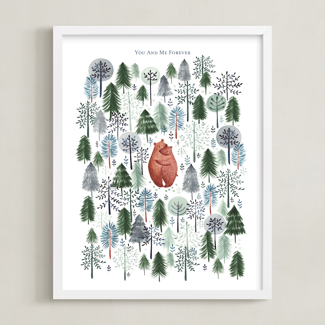 "Never Alone" - Personalized Art Print in Crisp White by Sarah Knight - Framed