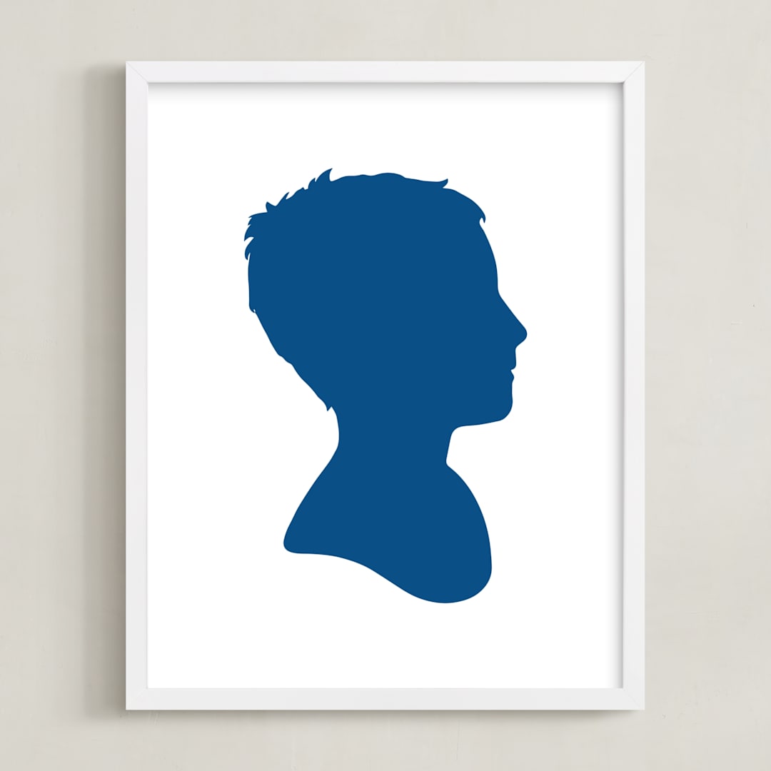 "Silhouette: Custom Print with Text" - Custom Print in Blueberry by Minted - Framed