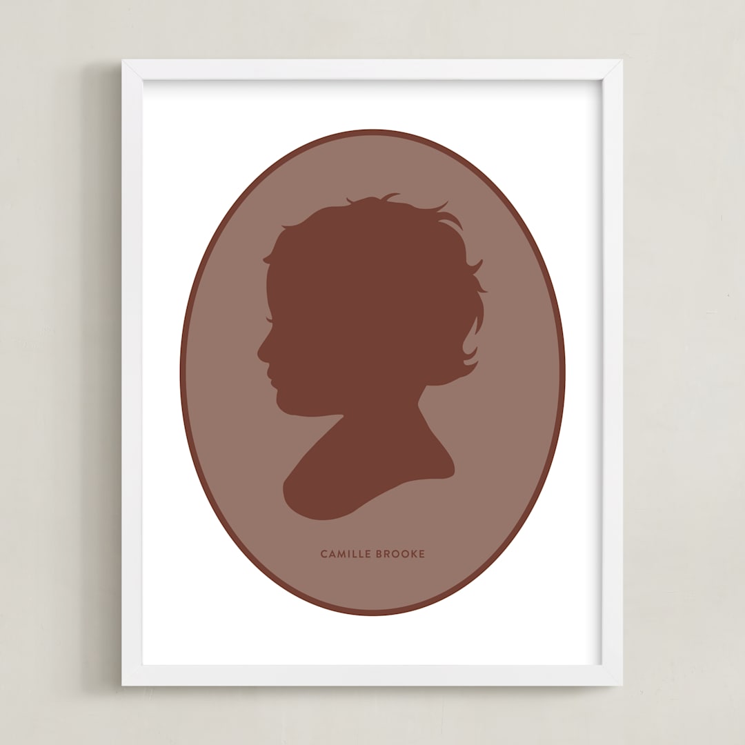 "Cameo Tonal Silhouette: Custom Print" - Custom Print in Rustique by Minted - Framed