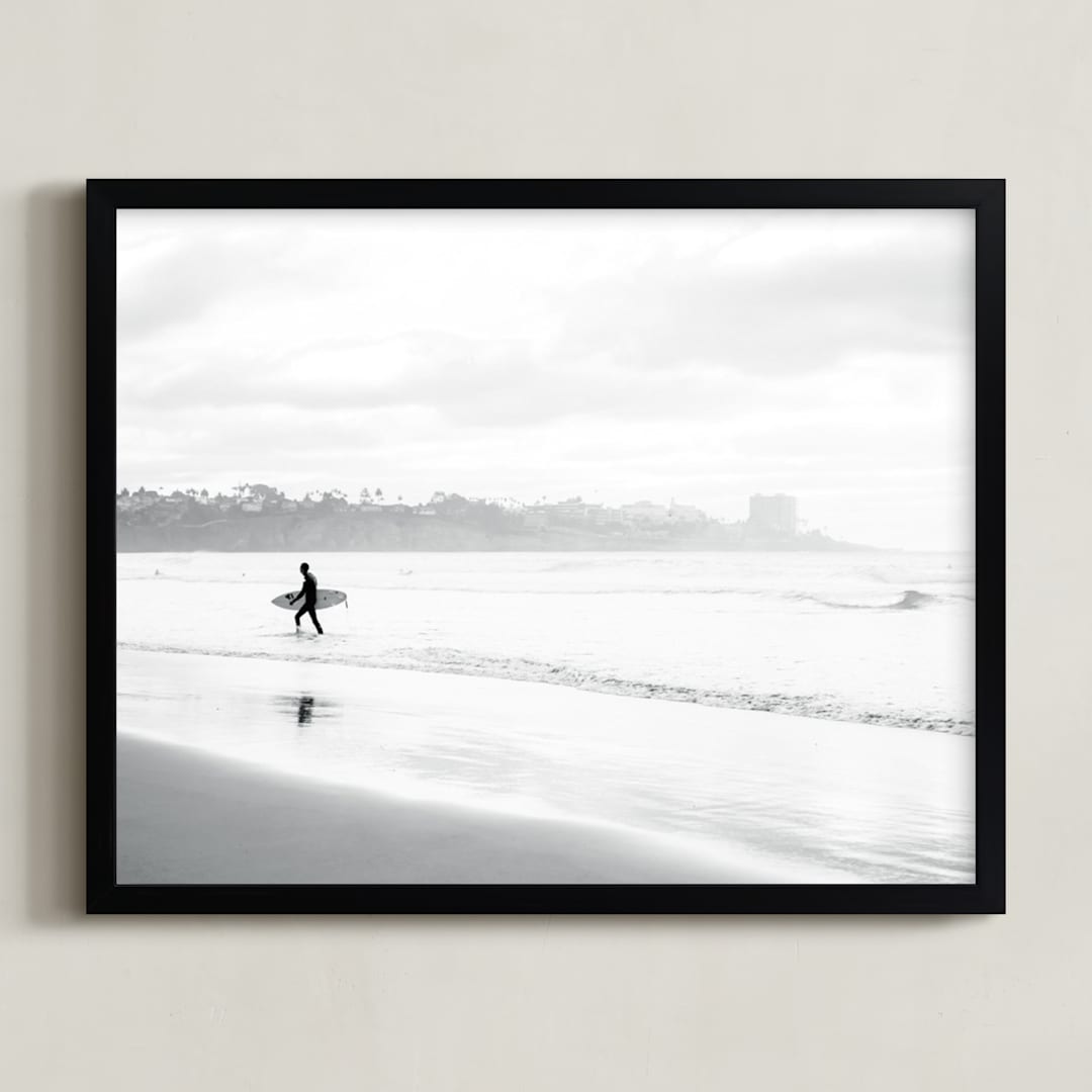 "Monochrome Coasts" - Art Print in Monochrome by Matthew Sampson - Framed