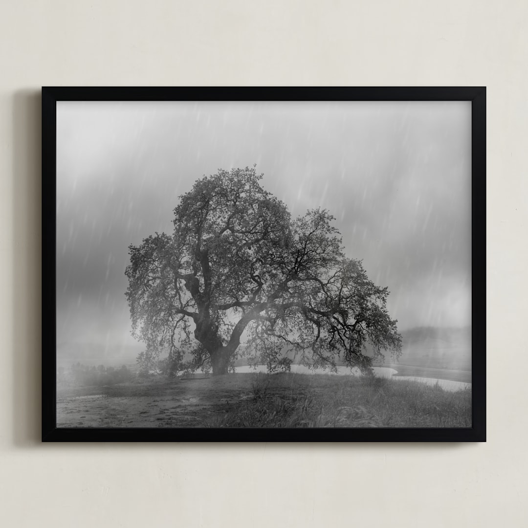 "in the rain" - Art Print in Stormy by Crystal Lynn Collins - Framed