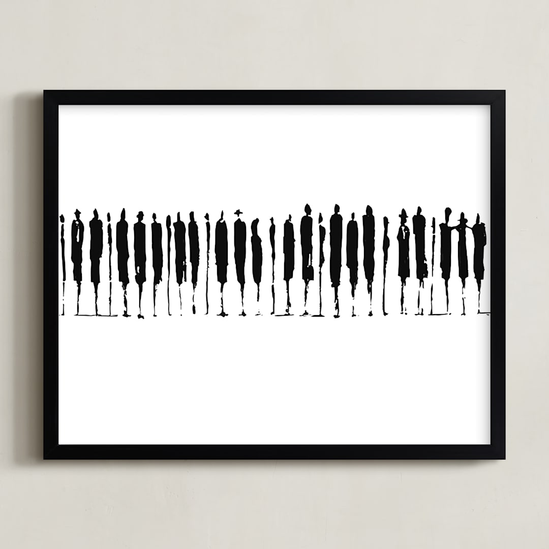 "Piano Men" - Art Print in Black and White by Vasco - Framed