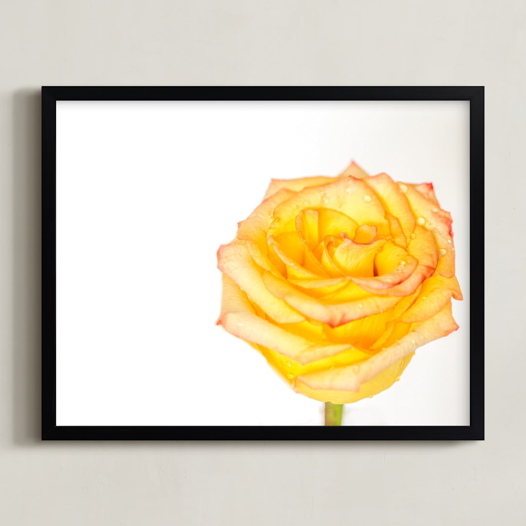 "Minimalist Beauty 2" - Art Print in Orange Yellow by Mary Ann Glynn-Tusa - Framed