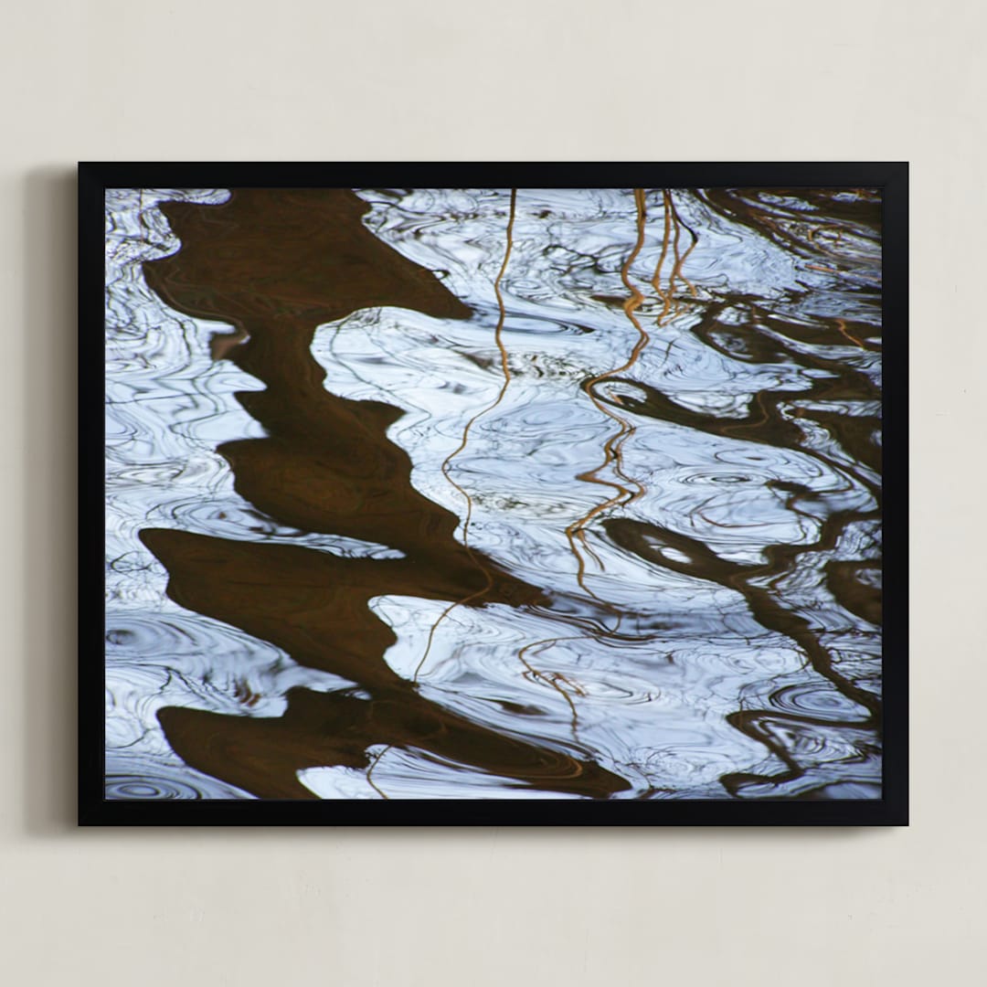 "Crinkling in the water 1" - Art Print in light blue by Miranda Mol - Framed