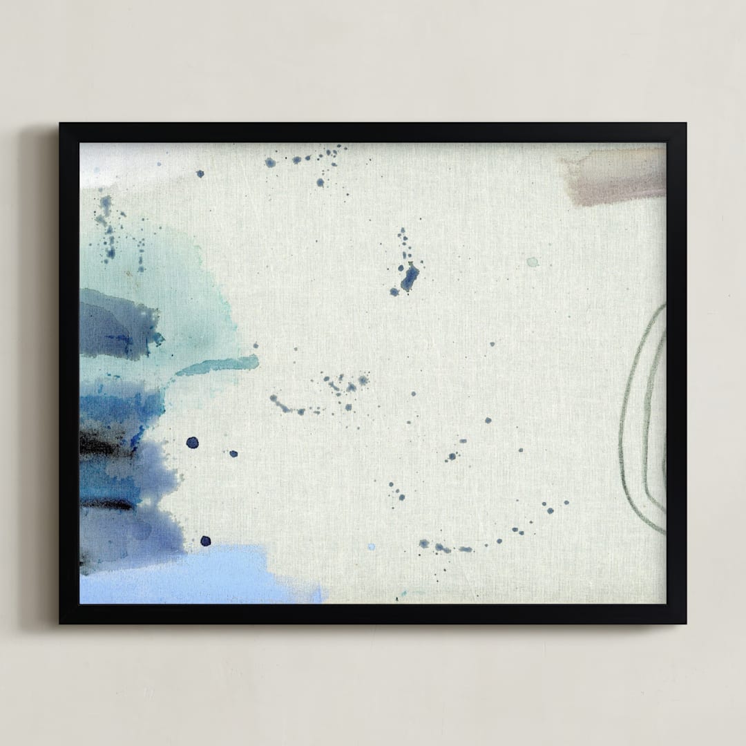 "Galaxy of Dreams" - Art Print in blue dream by Lauren Packard - Framed